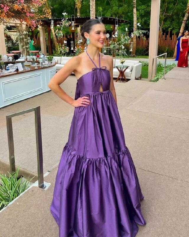 Purple Halter A-Line Formal Party Dress Evening Dress, DP2976 Tunics Handmade artisanal Purple Halter A-Line Formal Party Dress Evening Dress, DP2976 Tunics Handmade artisanal