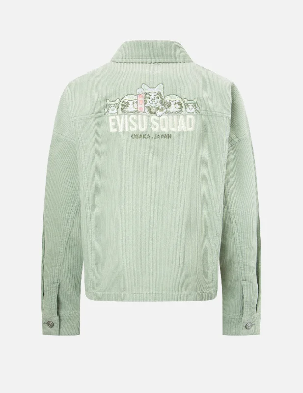 EVISU Squad Embroidery Corduroy Jacket Quilted Jacket Puffer Jacket Insulated Jacket EVISU Squad Embroidery Corduroy Jacket Quilted Jacket Puffer Jacket Insulated Jacket