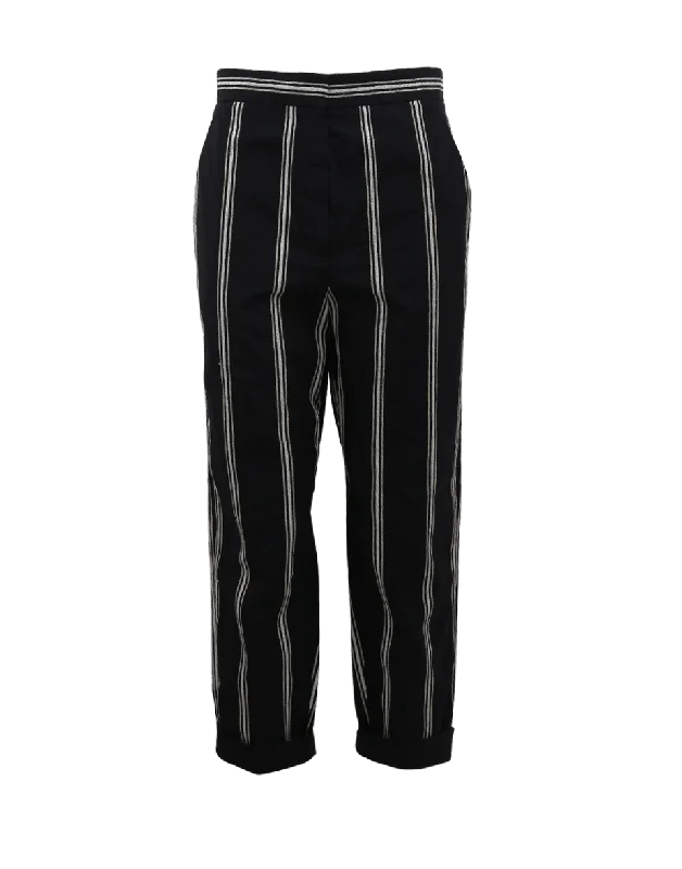 Crinkle Micro Striped Pant Modern Stretch Trousers