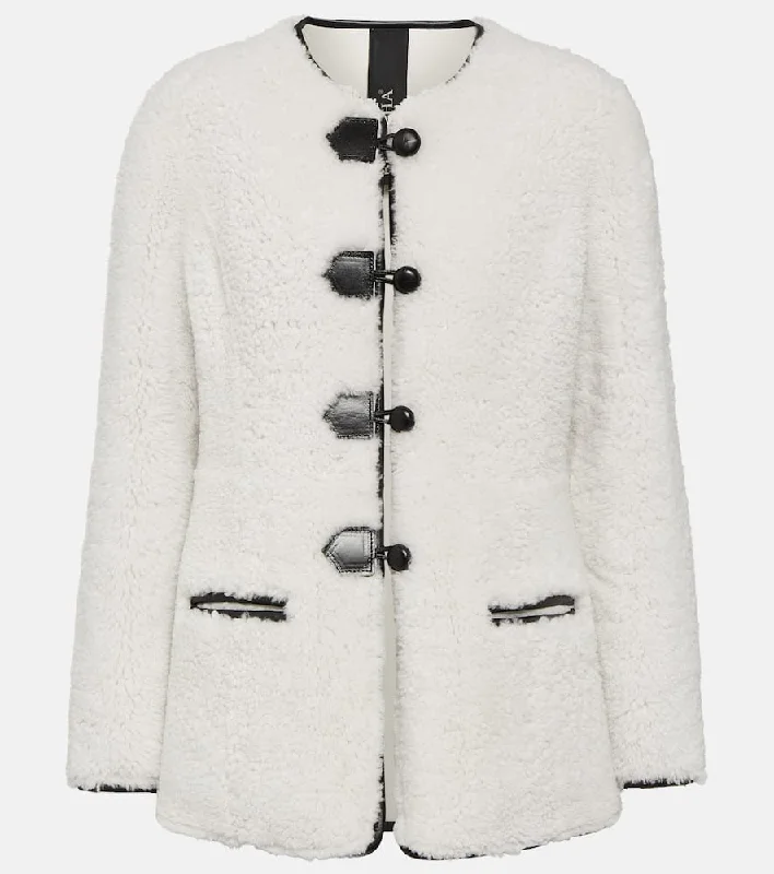 Blancha Leather-trimmed shearling jacket Rayon Jacket Velvet Jacket Corduroy Jacket