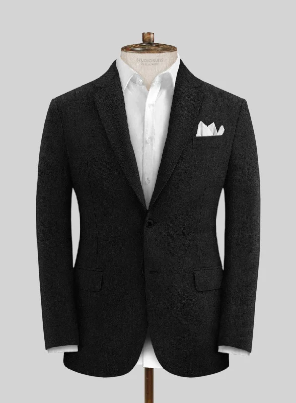 Solbiati Pericle Black Linen Jacket Wool Jacket Cashmere Jacket Tweed Jacket