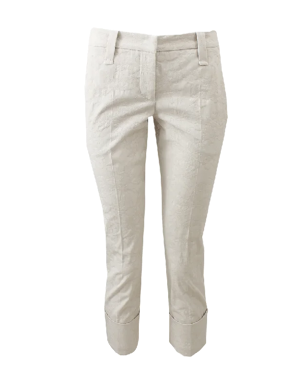 Jacquard Ankle Cuff Pant Slim-Fit Leggings