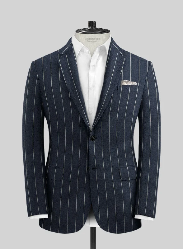Solbiati Blue Wide Stripe Linen Jacket Faux Fur Jacket Real Fur Jacket Shearling Jacket Solbiati Blue Wide Stripe Linen Jacket Faux Fur Jacket Real Fur Jacket Shearling Jacket