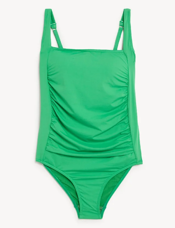 Tummy Control Padded Square Neck Swimsuit Fun Pattern Swimsuit