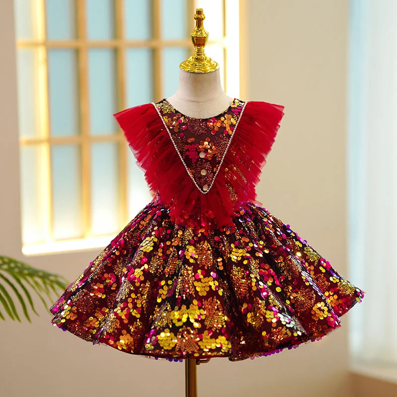 Girl Christmas Dress Baby Girl Prom Gowns Toddler Summer Red Sequin Pageant Princess Party Dress Tunics Short Trendy Girl Christmas Dress Baby Girl Prom Gowns Toddler Summer Red Sequin Pageant Princess Party Dress Tunics Short Trendy