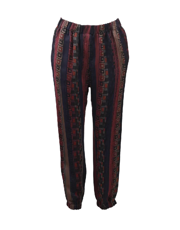 Printed Silk Pant High-Waist Yoga Pants